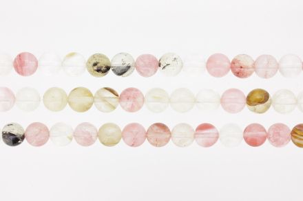 МЪНИСТА ОТ ЕСТЕСТВЕНИ КАМЪНИ - ТУРМАЛИН - 10мм - ПАКЕТ (3х38 бр.) Отвор-1.2мм