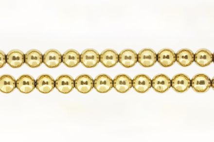 NATURAL STONE BEADS - HEMATITE GOLDEN - 12mm - PACKAGE (2x32pcs.) Hole-2.0mm