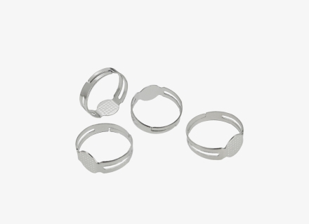 МЕТАЛНИ ЕЛЕМЕНТИ - ОСНОВА ЗА ПРЪСТЕН - ЗАЛЕПВАНЕ 01 - 17мм НИКЕЛ - NICKEL FREE - ПАКЕТ 200 бр.