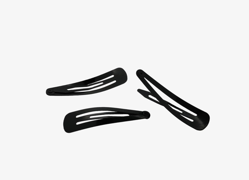 METAL ELEMENTS - METAL SNAP HAIR CLIP WITHOUT HOLE - 45x13mm BLACK - PACKAGE 100pcs.