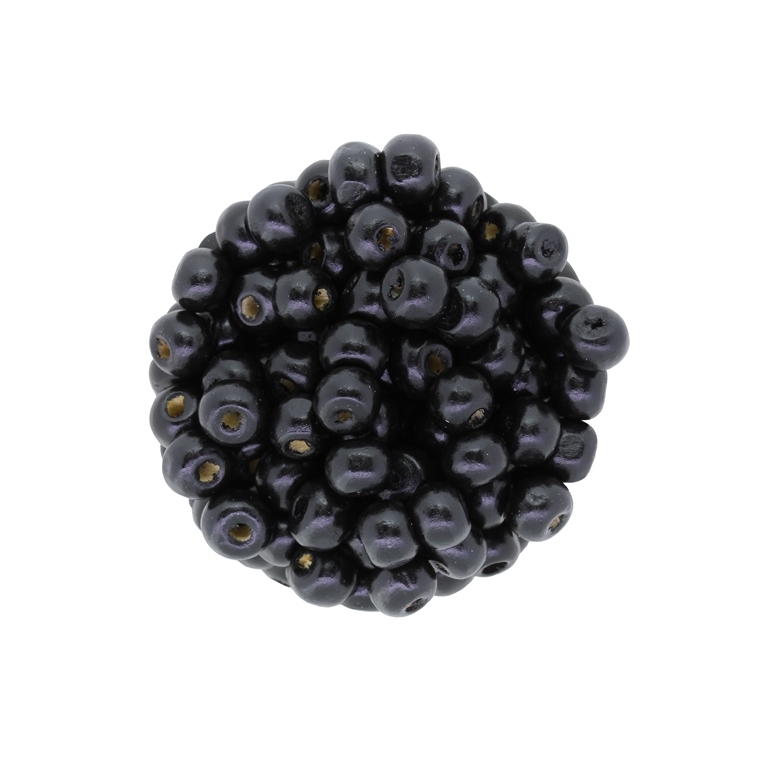 WOODEN BEADS - BALL SHAPED - 6x7mm BLACK 26 - 50g Hole-3.0mm (510pcs.)