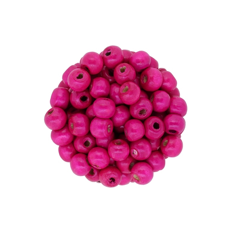 WOODEN BEADS - BALL SHAPED - 7x8mm CYCLAMEN A02 - 50g Hole-3.0mm (300pcs.)