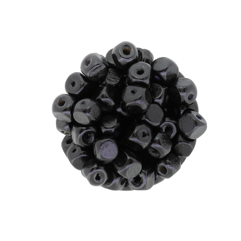 WOODEN BEADS - CUBE SHAPED - 8x8mm BLACK - 500g (2470pcs.) Hole-3.0mm