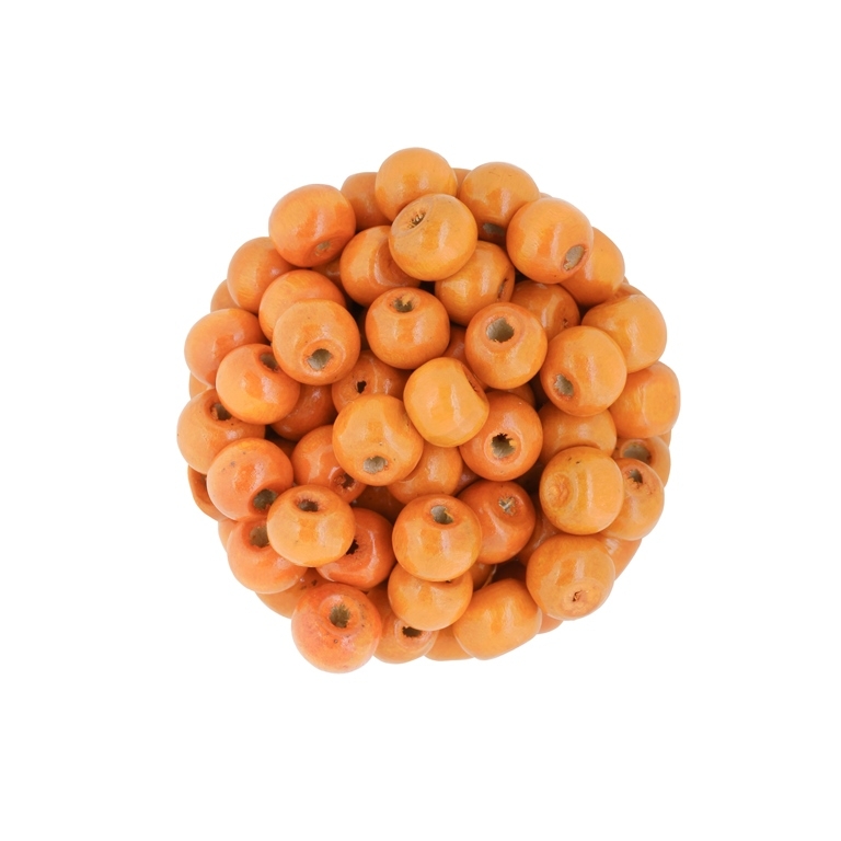 WOODEN BEADS - BALL SHAPED - 7x8mm ORANGE 18 - 50g Hole-3.0mm (300pcs.)