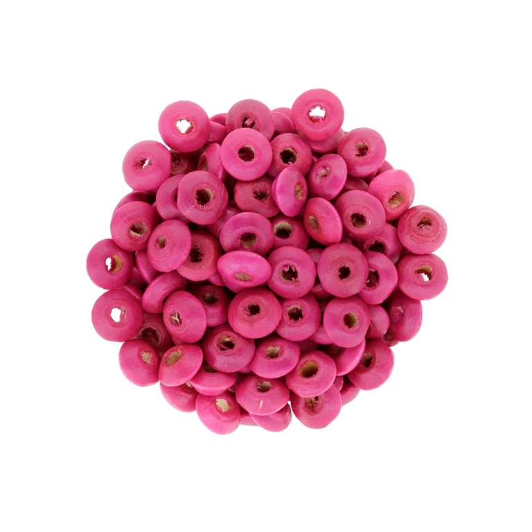 WOODEN BEADS - DONUT SHAPED 01 - 8x4mm CYCLAMEN - 50g Hole-3.0mm (650pcs.)