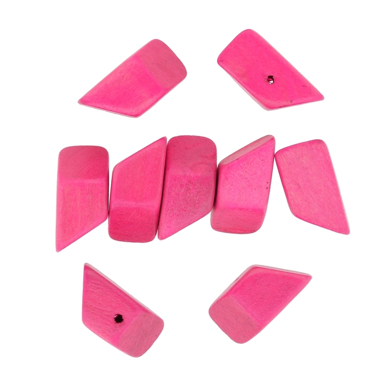 WOODEN BEADS - IRREGULAR FORM 02 - 13х13х23mm CYCLAMEN (LIGHT)- 100pcs. Hole:2.0mm