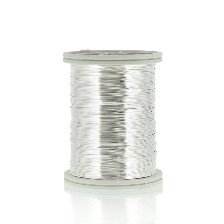 METAL ELEMENTS - COPPER WIRE WITH LACQUER COATING - 0.4mm SILVER 25 - 1pc. (32m)
