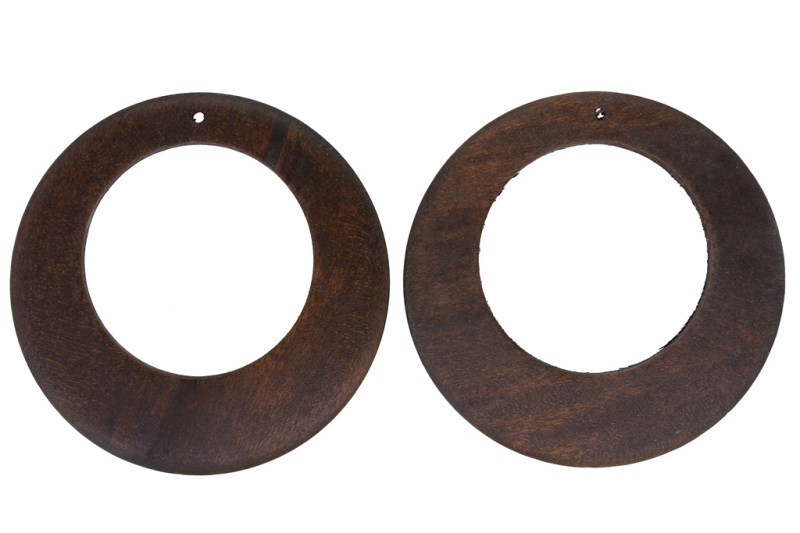 WOODEN BASICS - CIRCLE 01 - 65х5mm - BROWN - 30pcs. Hole-2.0mm