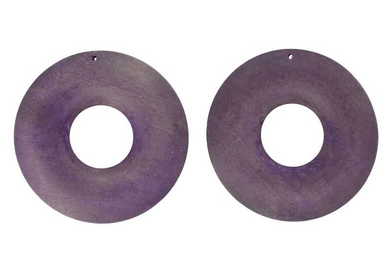 ДЪРВЕНИ ОСНОВИ - КРЪГ 06 - 60х6мм - ЛИЛАВО СВ. - 30 бр. Отвор-2.0мм