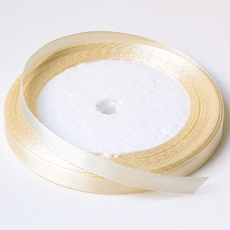 SATIN RIBBON 0.6cm - ECRU (LIGHT) 002 - 25yards(22m)