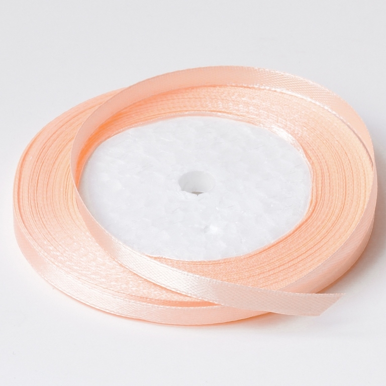 SATIN RIBBON 0.6cm - PEACH (LIGHT) 007 - 25yards(22m)