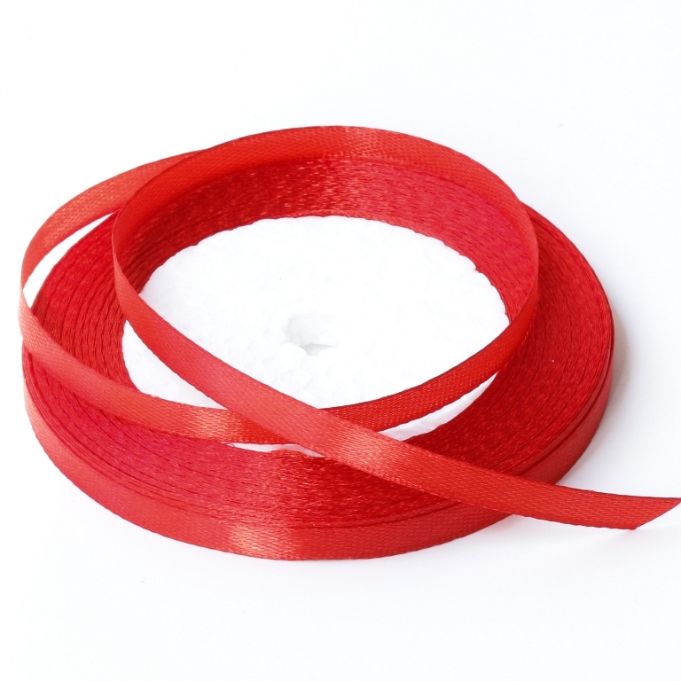 SATIN RIBBON 0.6cm - RED 026 - 25yards(22m)