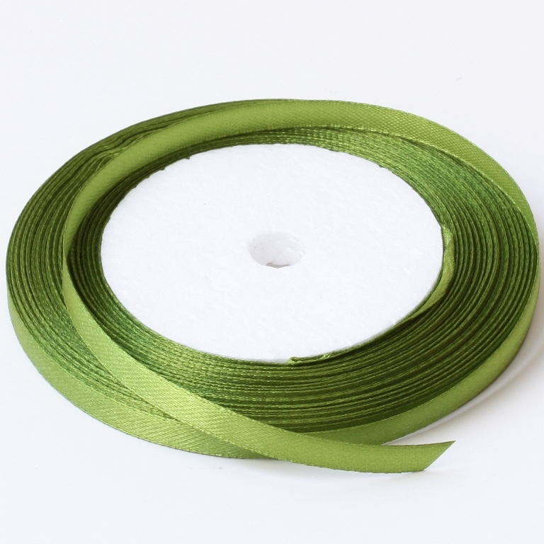 SATIN RIBBON 0.6cm - GREEN MILITARY (LIGHT) 095 - 25yards(22m)