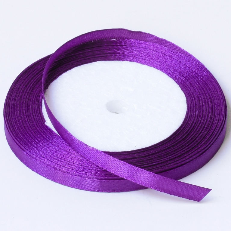 SATIN RIBBON 0.6cm - PURPLE 025 - 25yards(22m)