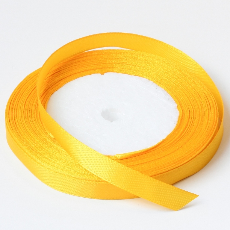 SATIN RIBBON 1.0cm - YELLOW 015 - PACKAGE 10х25yards(22m)