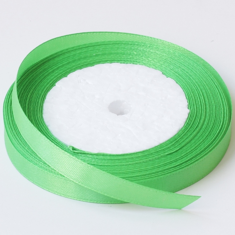 SATIN RIBBON 1.0cm - GREEN (LIGHT) 052 - PACKAGE 10х25yards(22m)