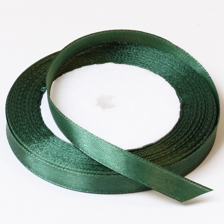 SATIN RIBBON 1.0cm - GREEN (DARK) 049 - PACKAGE 10х25yards(22m)