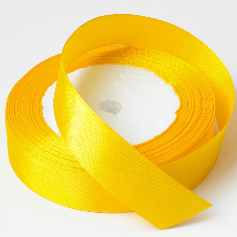 SATIN RIBBON 2.0cm - YELLOW 015 - PACKAGE 10x25yards(22m)