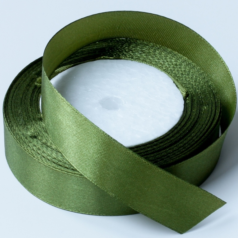 SATIN RIBBON 2.0cm - GREEN MILITARY (DARK) 094 - PACKAGE 10x25yards(22m)