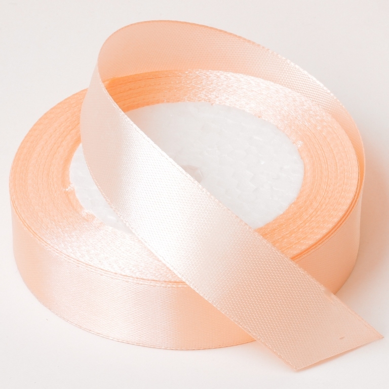 SATIN RIBBON 2.0cm - PEACH (LIGHT) 007 - PACKAGE 10x25yards(22m)