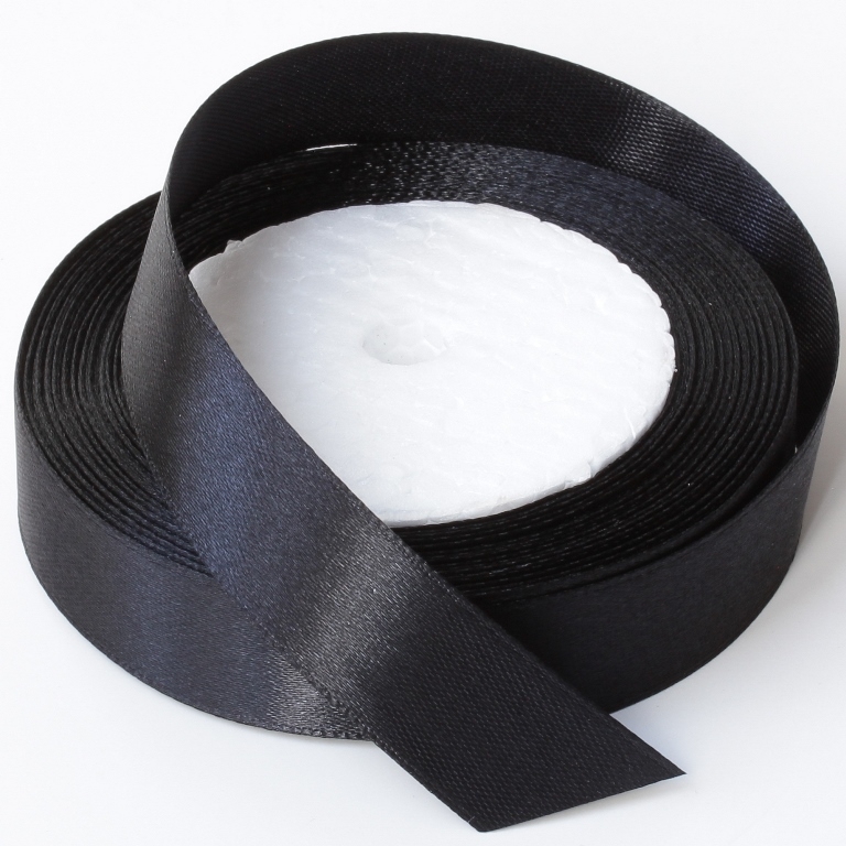 SATIN RIBBON 2.0cm - BLACK 039 - PACKAGE 10x25yards(22m)