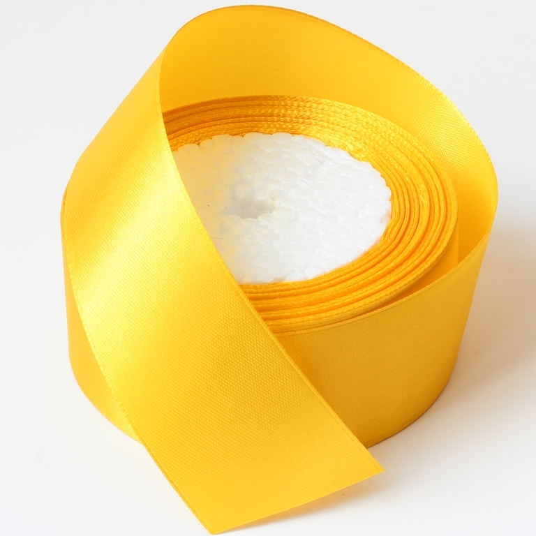 SATIN RIBBON 4.0cm - YELLOW 015 - PACKAGE 5x25yards(22m)