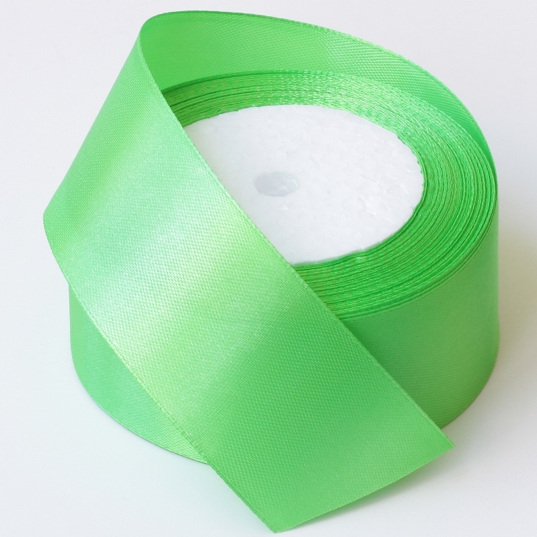 SATIN RIBBON 4.0cm - GREEN (LIGHT) 052 - PACKAGE 5x25yards(22m)