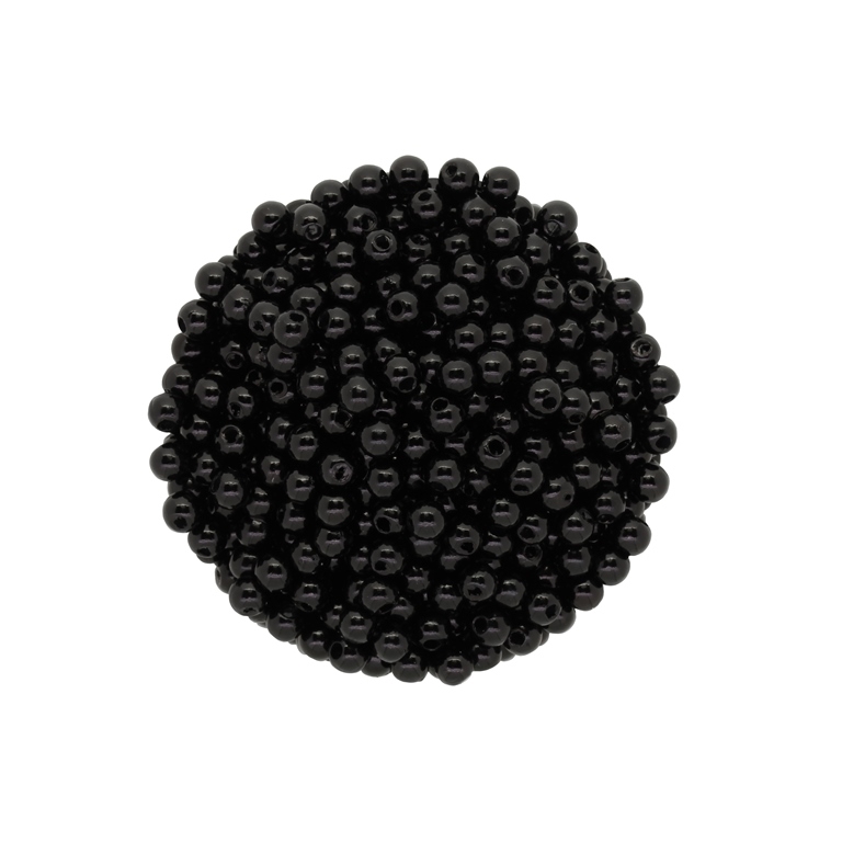 ACRYLIC IMITATION PLASTIC PEARLS - BALL - 4mm BLACK 21 - PACKAGE 500g Hole-1.5mm (18300 pcs.)