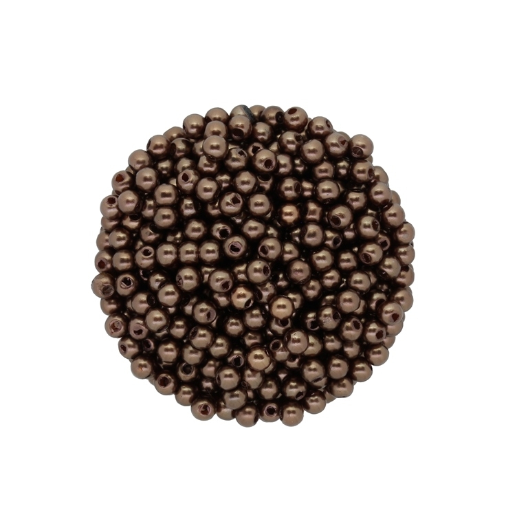 ACRYLIC IMITATION PLASTIC PEARLS - BALL - 4mm BROWN 24 - PACKAGE 500g Hole-1.5mm (18000pcs.)