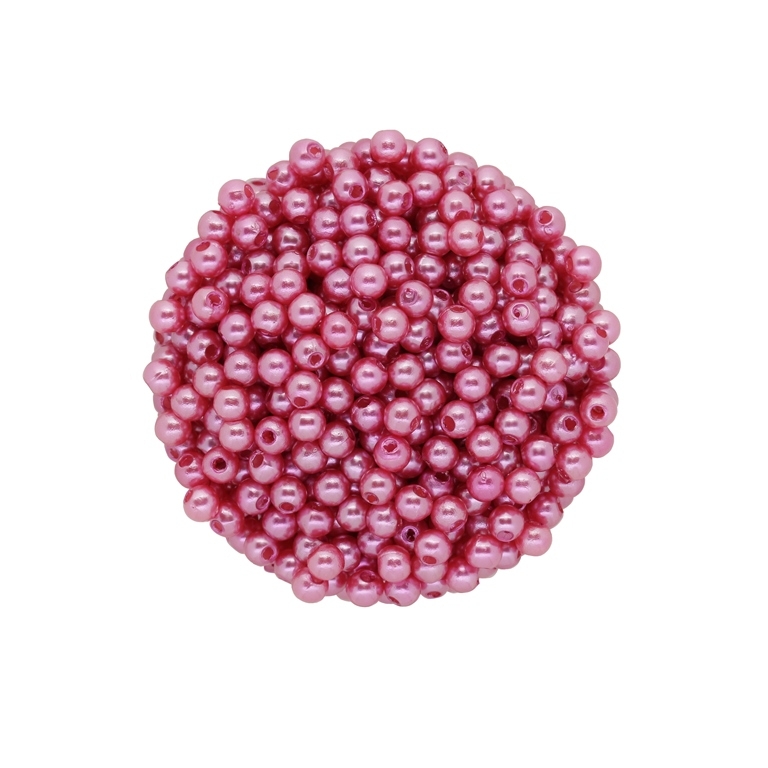 ACRYLIC IMITATION PLASTIC PEARLS - BALL - 4mm ROSE DUST 11 - PACKAGE 500g Hole-1.5mm (18000pcs.)