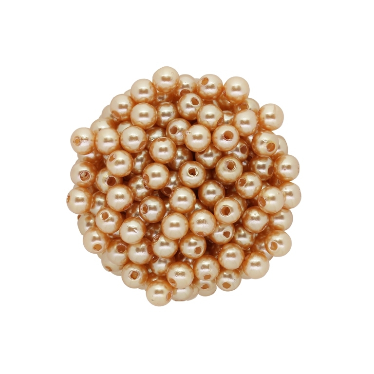 ACRYLIC IMITATION PLASTIC PEARLS - BALL - 6mm GOLD 22 - PACKAGE 500g Hole-1.8mm (5000pcs.)