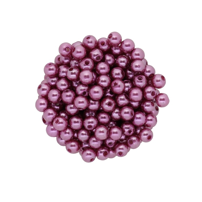 ACRYLIC IMITATION PLASTIC PEARLS - BALL - 6mm ROSE DUST 10 - PACKAGE 500g Hole-1.8mm (5000pcs.)