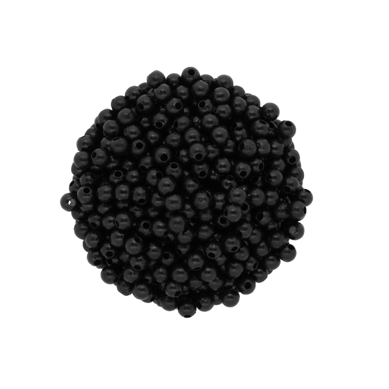 ACRYLIC IMITATION PLASTIC PEARLS - BALL - 4mm BLACK 03 - PACKAGE 500g Hole-1.5mm (18000pcs.)