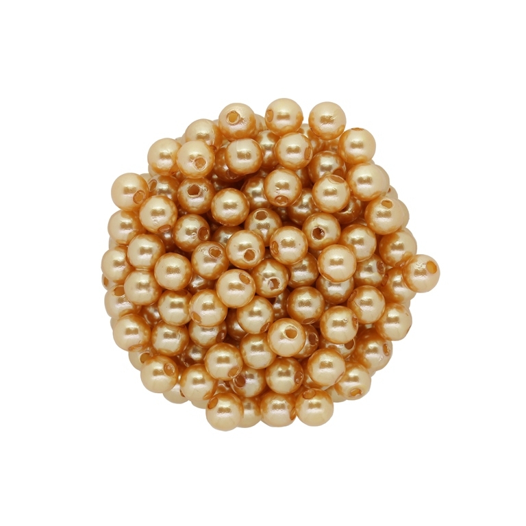 ACRYLIC IMITATION PLASTIC PEARLS - BALL - 6mm ORANGE (LIGHT) 25 - PACKAGE 500g Hole-1.8mm (5000pcs.)