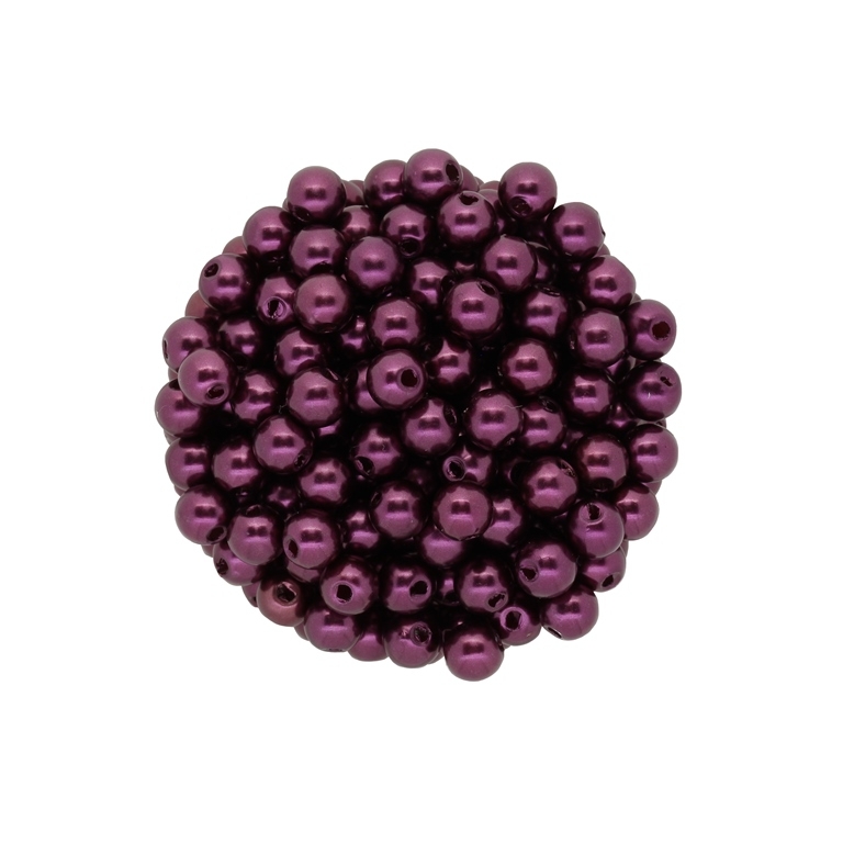 ACRYLIC IMITATION PLASTIC PEARLS - BALL - 6mm VIOLET (DARK) 09 - PACKAGE 500g Hole-1.8mm (5000pcs.)