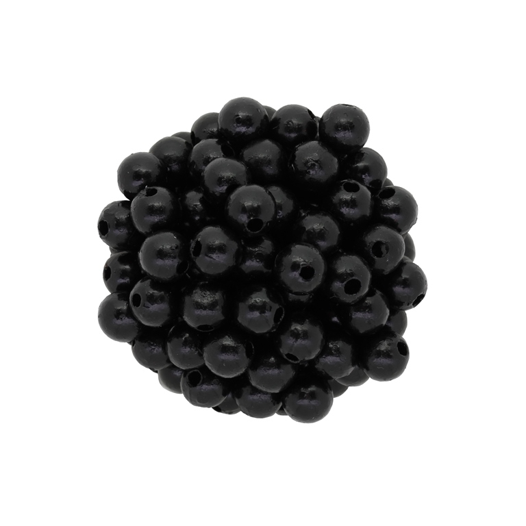 ACRYLIC IMITATION PLASTIC PEARLS - BALL - 8mm BLACK 03 - PACKAGE 500g Hole-2.5mm (1650pcs.)