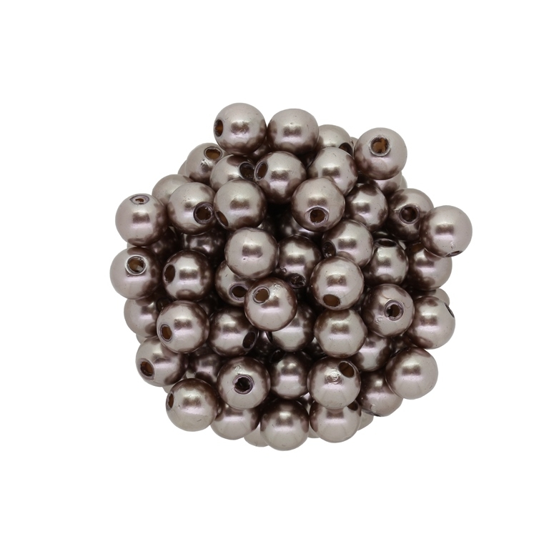 ACRYLIC IMITATION PLASTIC PEARLS - BALL - 8mm CAPPUCCINO 02 - PACKAGE 500g Hole-2.5mm (2100pcs.)