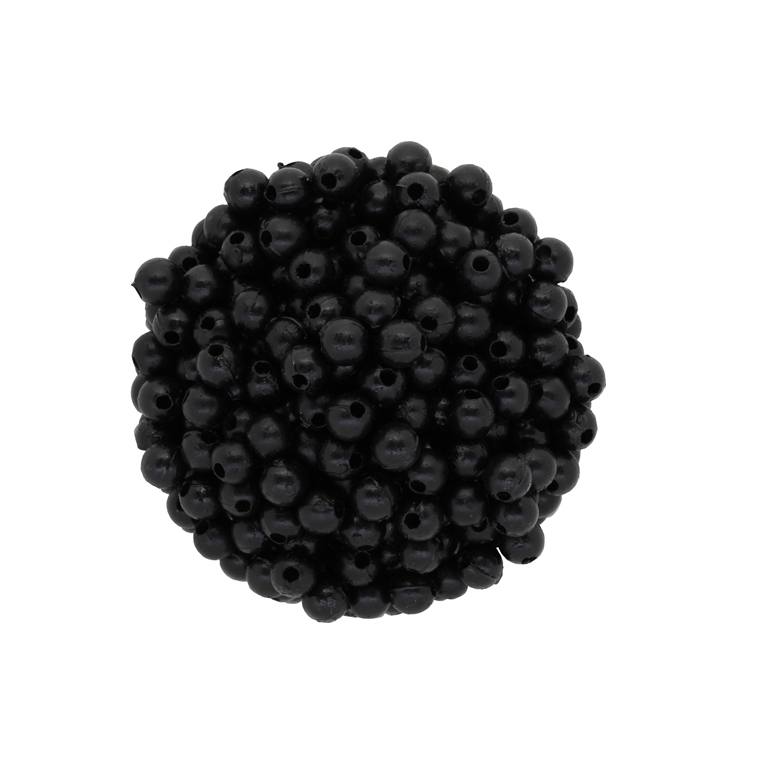 ACRYLIC IMITATION PLASTIC PEARLS - BALL - 5mm BLACK 03 - PACKAGE 500g Hole-1.8mm (6900pcs.)