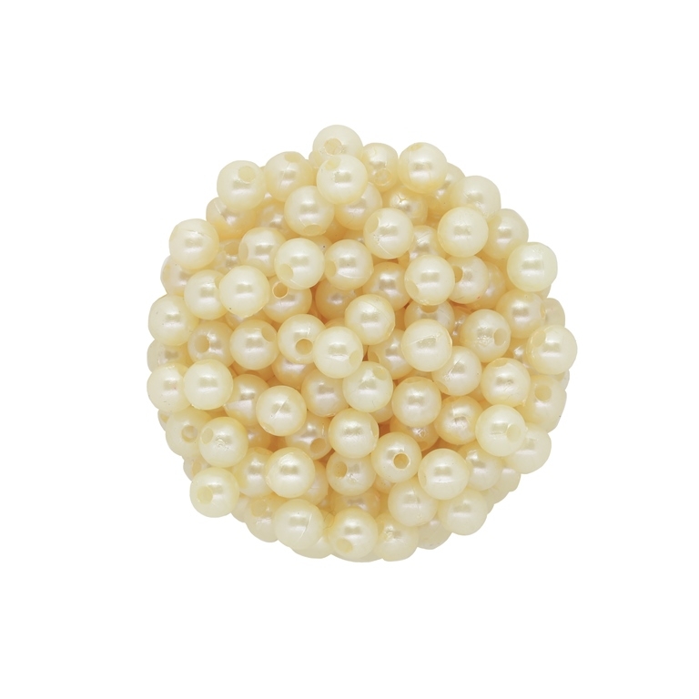 ACRYLIC IMITATION PLASTIC PEARLS - BALL - 6mm CHAMPAGNE 40 - PACKAGE 500g Hole-1.8mm (5000pcs.)