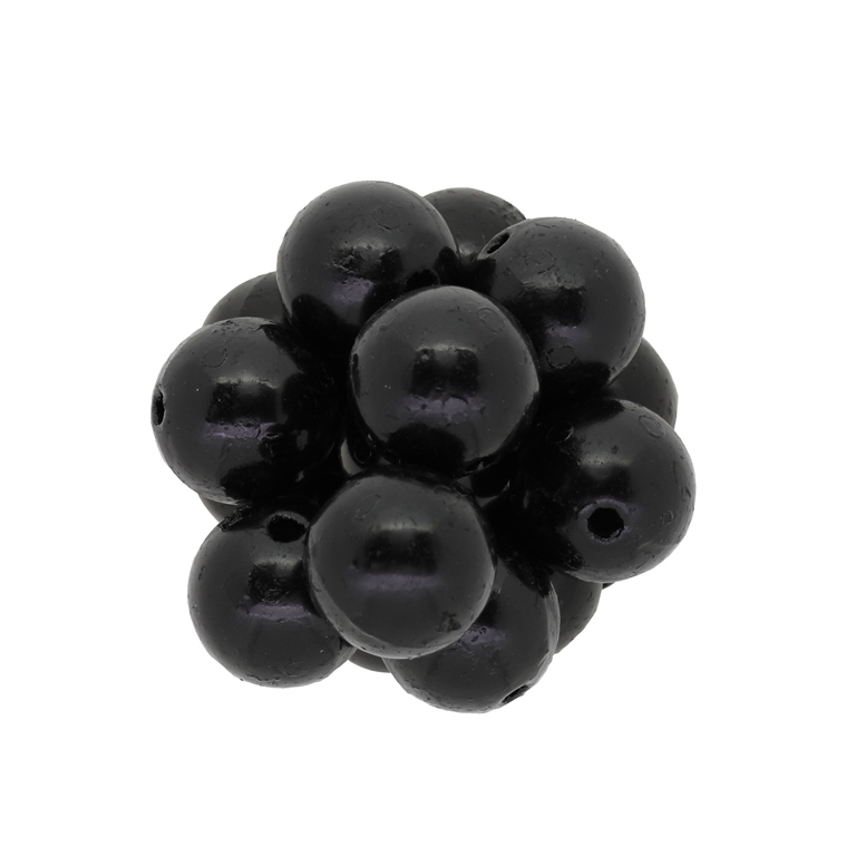 ACRYLIC IMITATION PLASTIC PEARLS - BALL - 18mm BLACK 03 - PACKAGE 500g Hole-3.0mm (150pcs.)