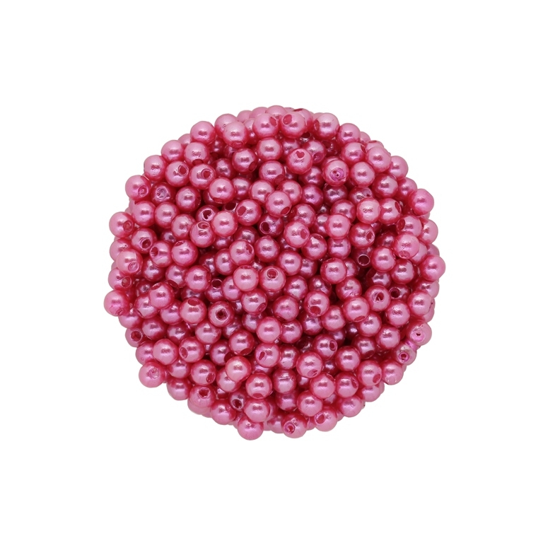 ACRYLIC IMITATION PLASTIC PEARLS - BALL - 4mm CORAL 18 - 50g Hole-1.5mm (1800pcs.)