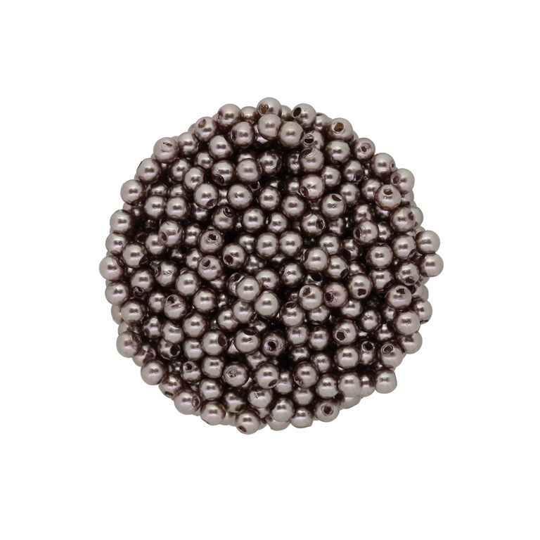 ACRYLIC IMITATION PLASTIC PEARLS - BALL - 4mm CAPPUCCINO 02 - 50g Hole-1.5mm (1800pcs.)