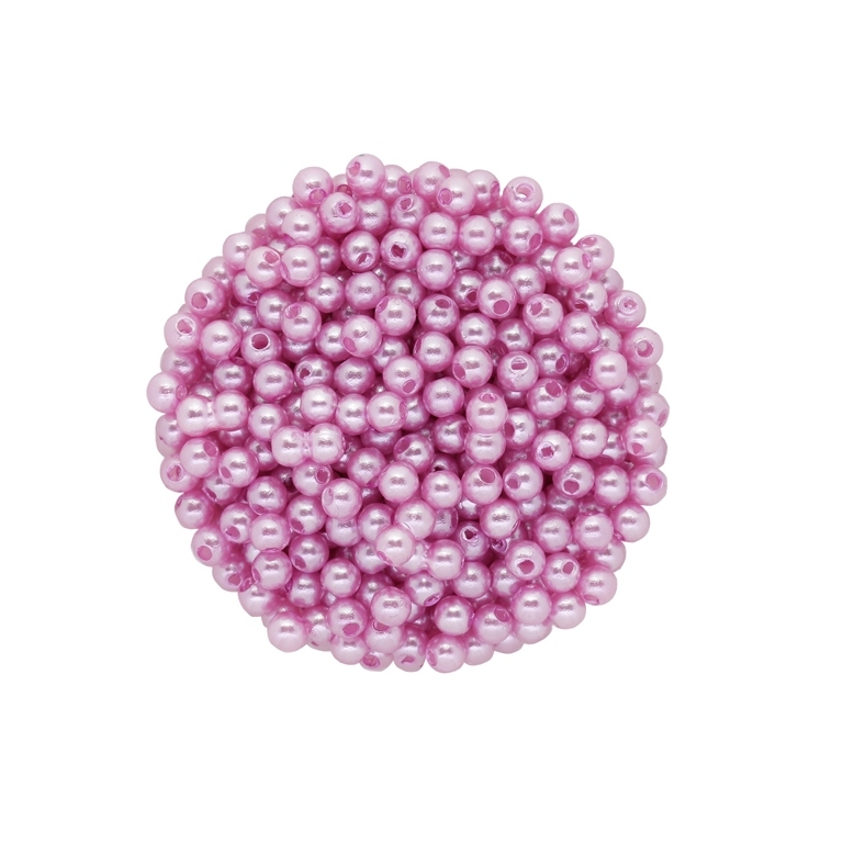 ACRYLIC IMITATION PLASTIC PEARLS - BALL - 4mm PURPLE (LIGHT) 13 - 50g Hole-1.5mm (1800pcs.)