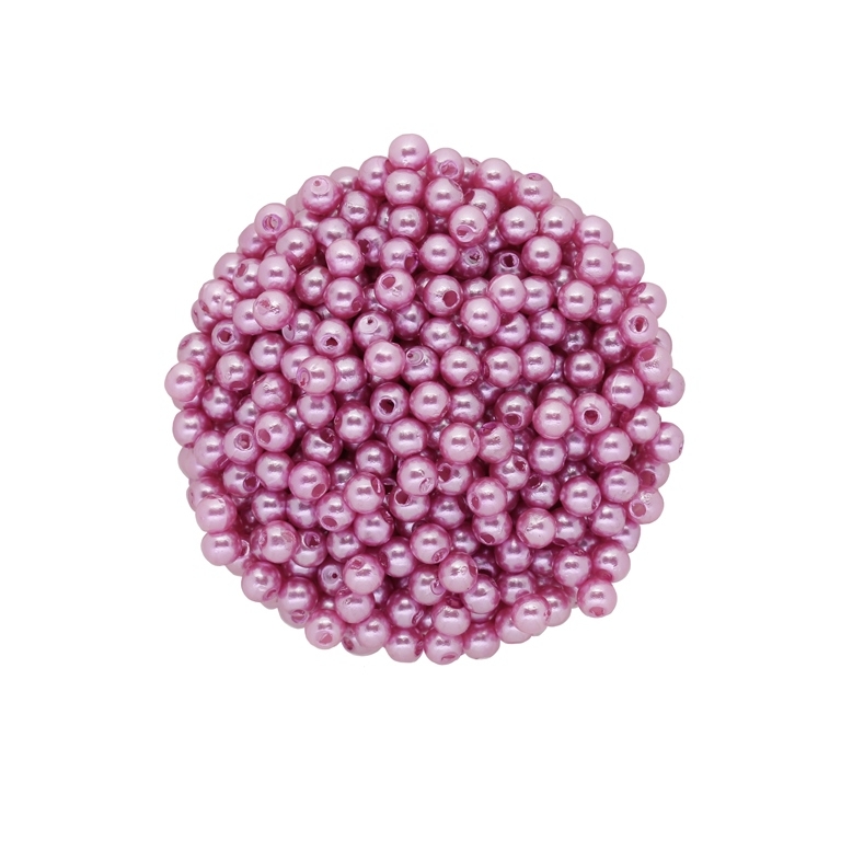 ACRYLIC IMITATION PLASTIC PEARLS - BALL - 4mm PURPLE (LIGHT) 37 - 50g Hole-1.5mm (1800pcs.)