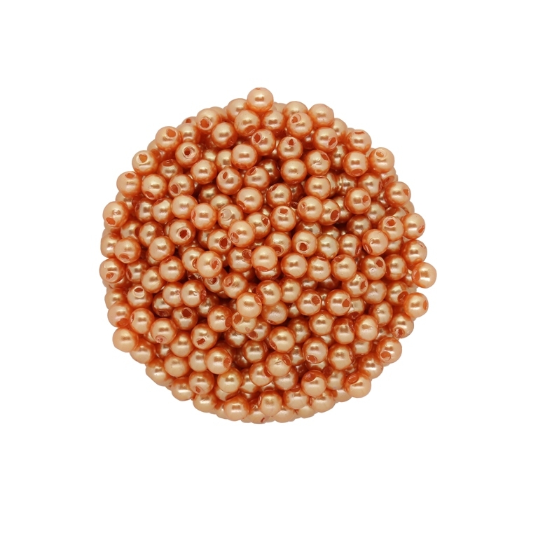 ACRYLIC IMITATION PLASTIC PEARLS - BALL - 4mm ORANGE 27 - 50g Hole-1.5mm (1800pcs.)