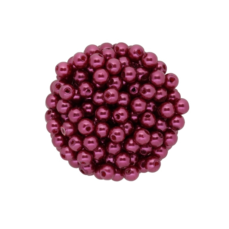 ACRYLIC IMITATION PLASTIC PEARLS - BALL - 6mm BORDEAUX 08 - 50g Hole-1.8mm (500pcs.)