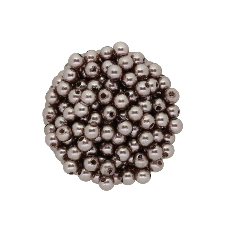 ACRYLIC IMITATION PLASTIC PEARLS - BALL - 6mm CAPPUCCINO 02 - 50g Hole-1.8mm (500pcs.)