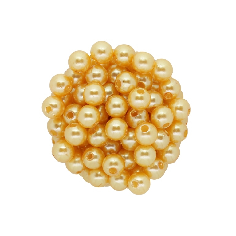 ACRYLIC IMITATION PLASTIC PEARLS - BALL - 8mm ORANGE (LIGHT) 26 - 50g Hole-2.5mm (210pcs.)