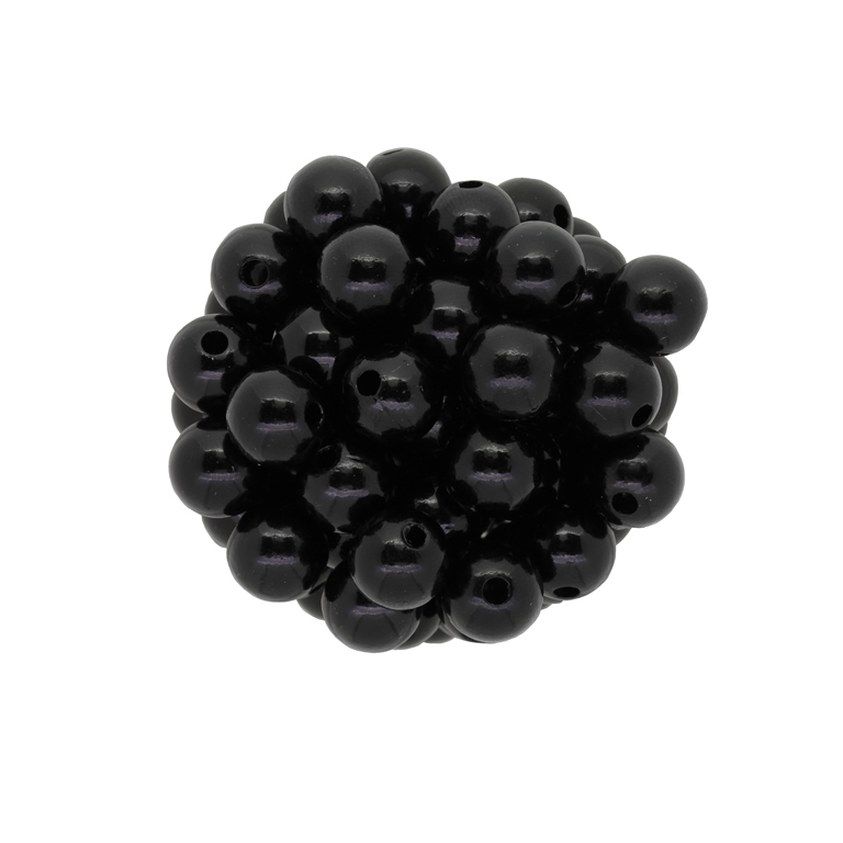 ACRYLIC IMITATION PLASTIC PEARLS - BALL - 10mm BLACK 03 - 50g Hole-1.8mm (96pcs.)