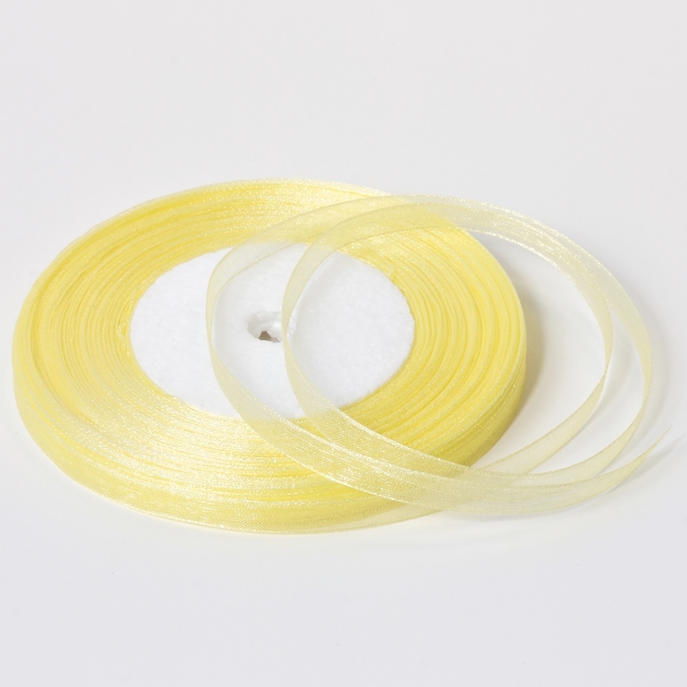 ORGANZA RIBBON 0.6cm - YELLOW 015 - PACKAGE 10x50yards(45m)